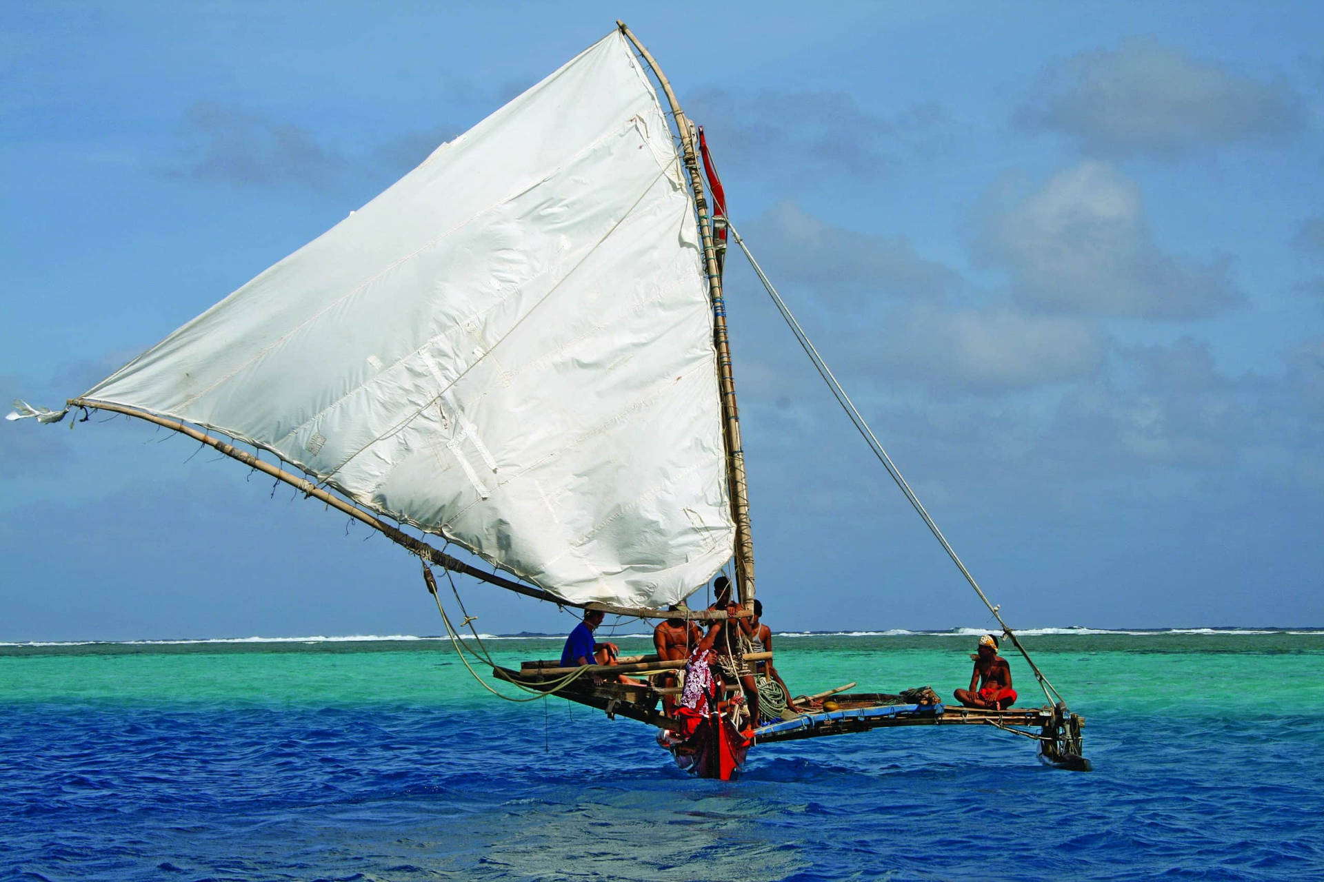 Mikronesien lille sejlbåd Tapet. Wallpaper