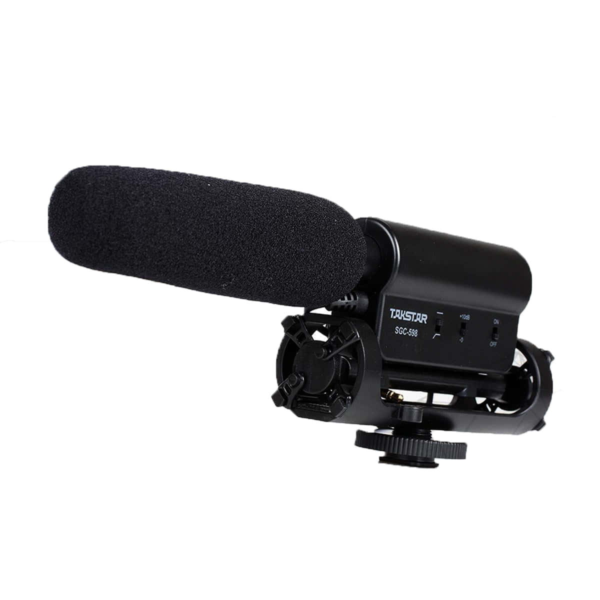 A Microphone With A Black Microphone Attached To It
