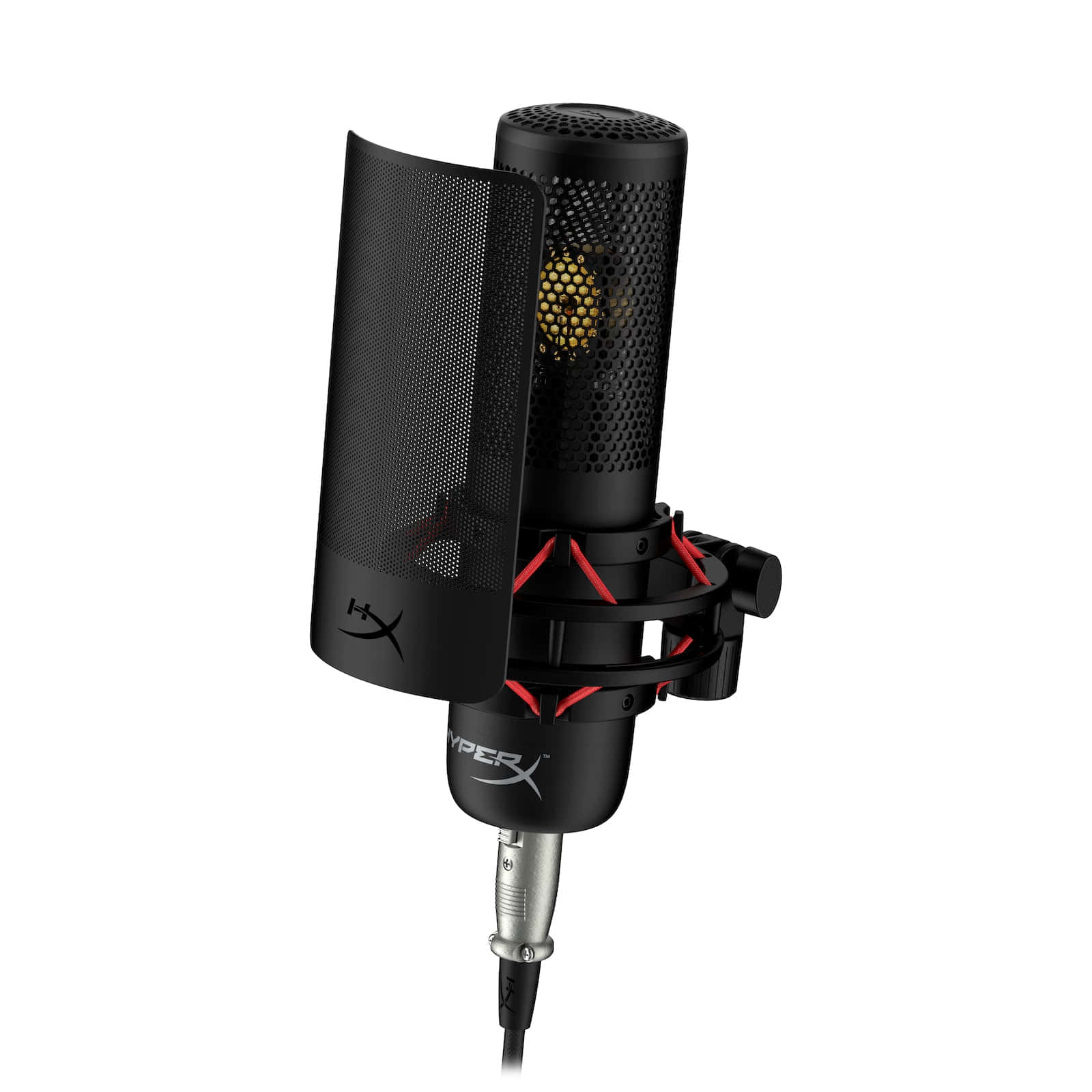 A Microphone With A Red And Black Cord