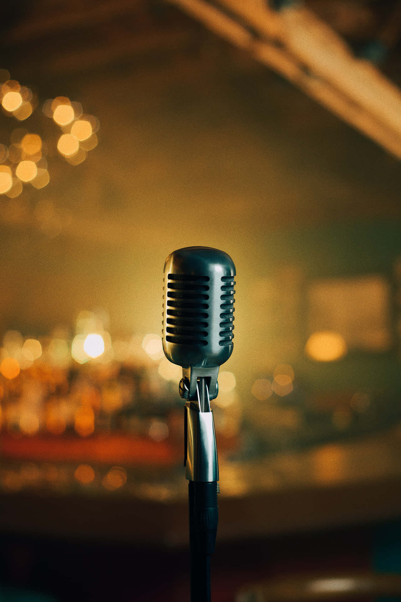 Professional Studio Microphone Isolated on Dark Background