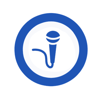 Microphone Icon Blue Circle PNG