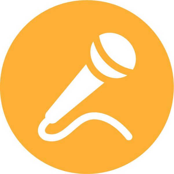 Microphone Icon Orange Background PNG