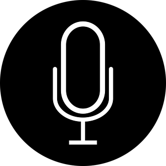 Microphone Icon Simple Black Background PNG