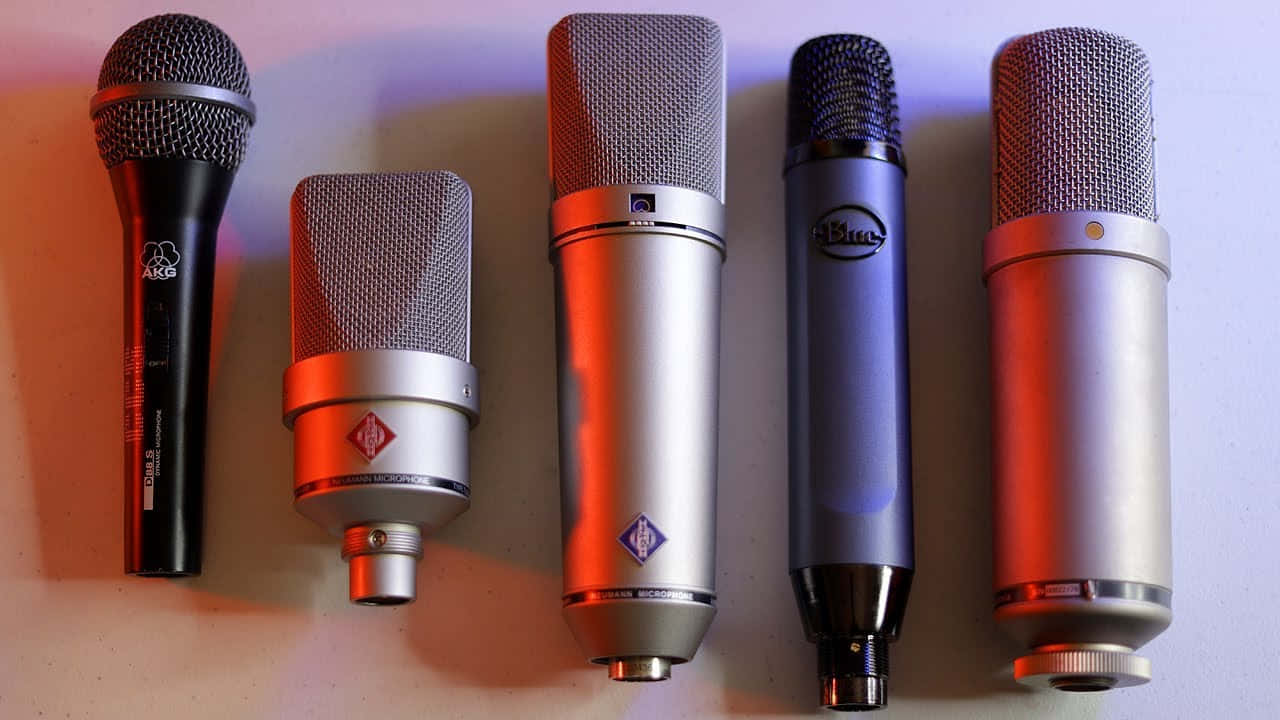 Dynamic Condenser Microphones Shadows Background