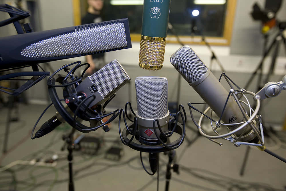 Close-Up View of High-Quality Microphones