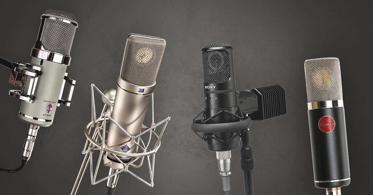 Professional Microphones Illuminated Background
