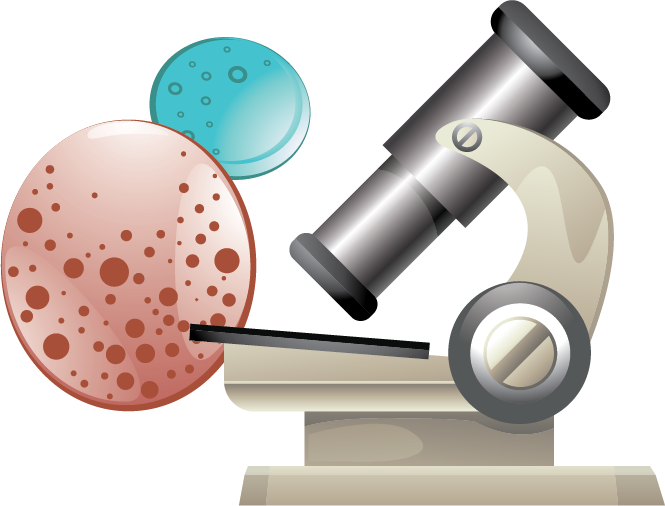 Microscopeand Cell Illustration PNG