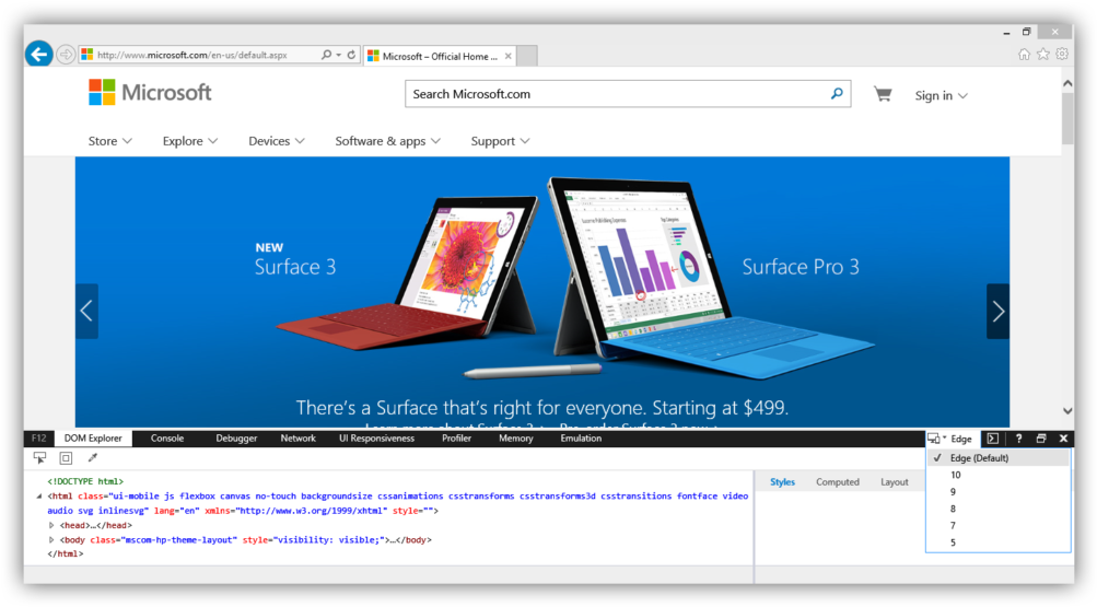 Microsoft Edge Browser Displaying Surface Ad PNG