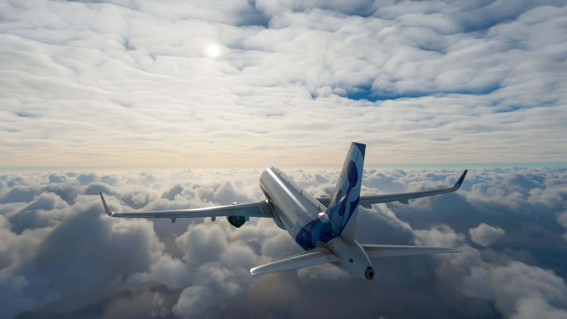 Einflugzeug, Das Durch Die Wolken Fliegt