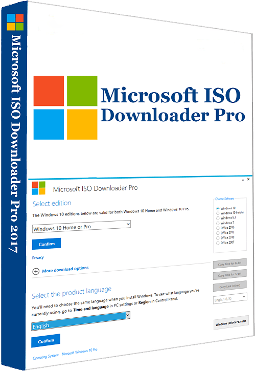 Microsoft I S O Downloader Pro Software Interface2017 PNG