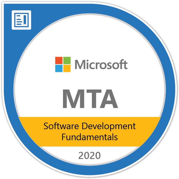 Microsoft M T A Software Development Fundamentals Badge2020 PNG