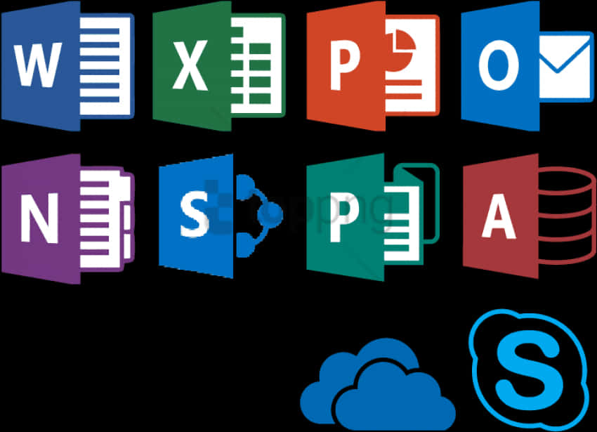 Microsoft Office Application Icons PNG