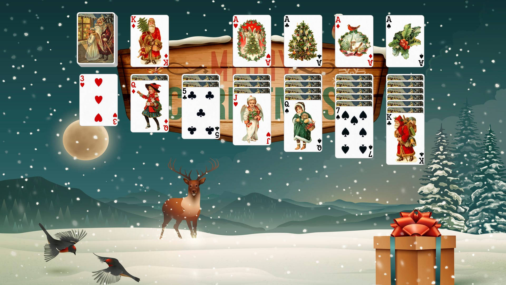 Microsoft Solitaire Christmas Game Card Wallpaper
