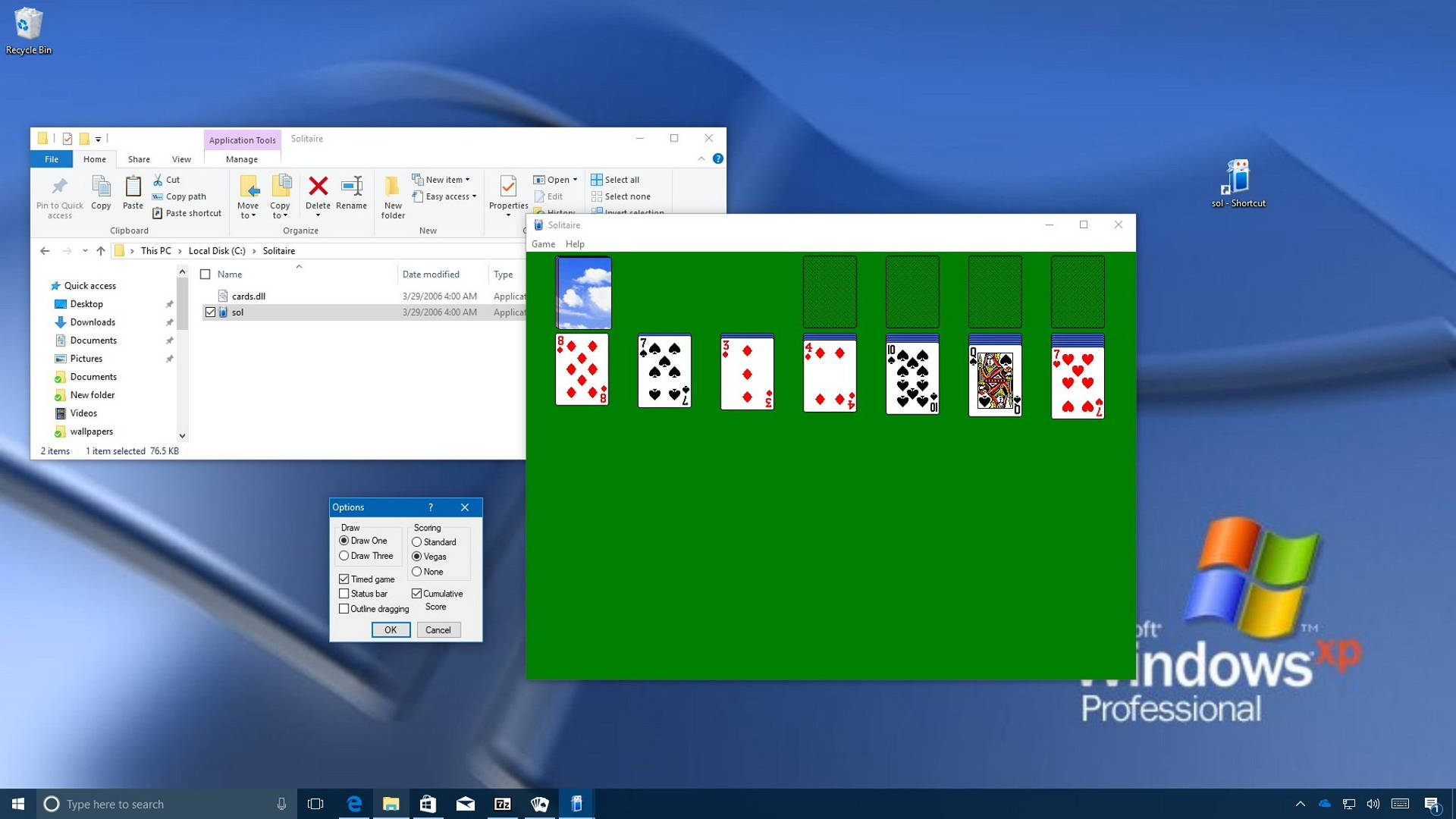 Microsoft Solitaire Floating Computer Game Wallpaper