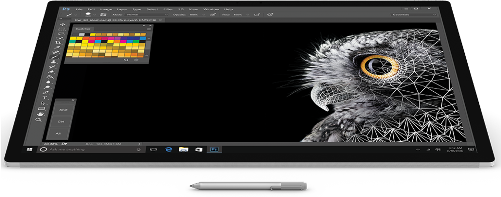 Microsoft Surfacewith Photoshop Owl Graphic PNG