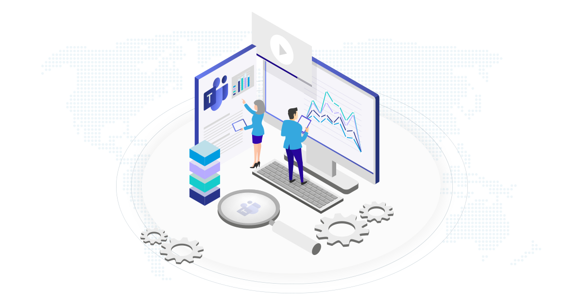 Microsoft Teams Analytics Dashboard Illustration PNG