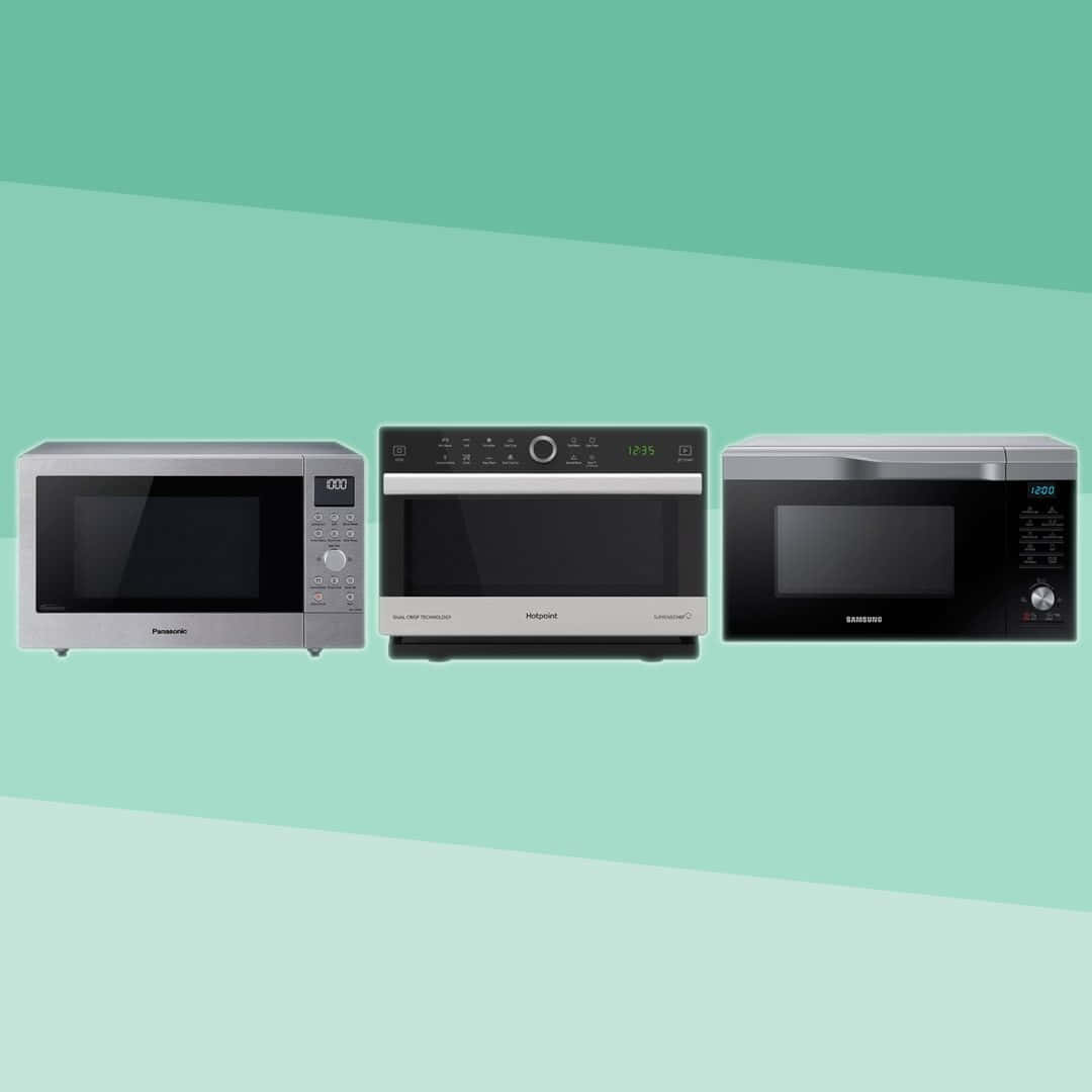 Samsung Microwaves On A Green Background