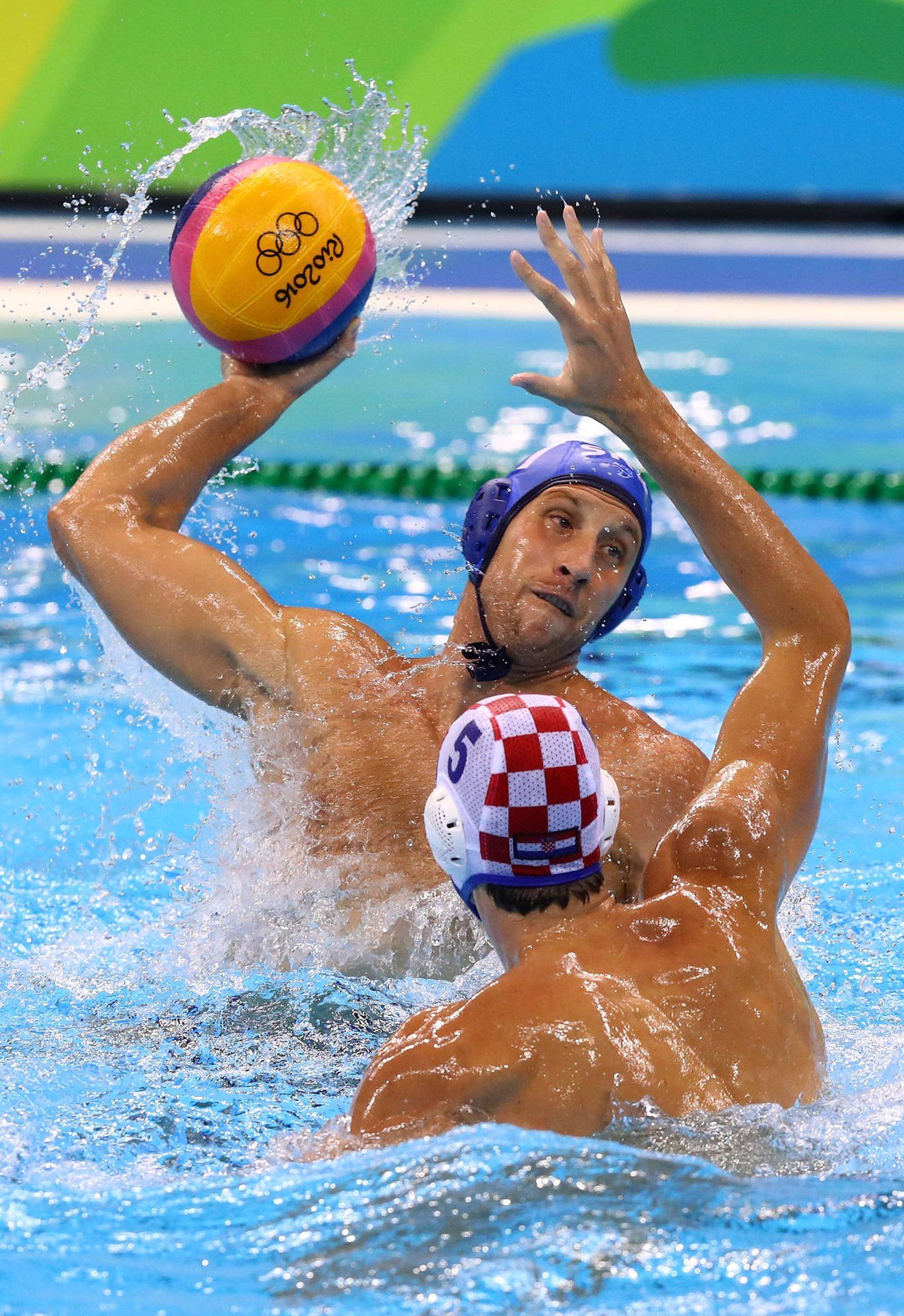 Mid Action Shot Water Polo Wallpaper