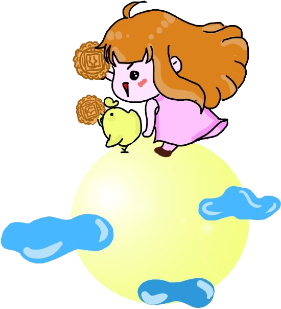 Mid Autumn Festival Cartoon Girland Bunny PNG