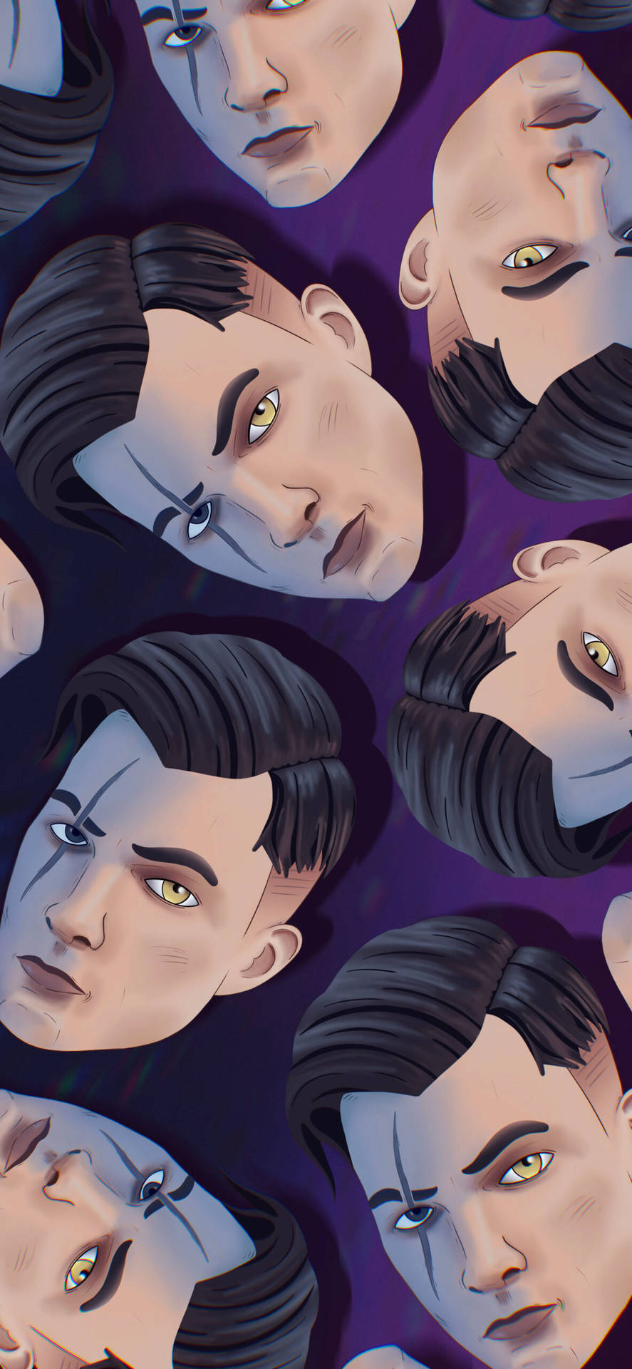 En collage af ansigter med forskellige øjne Wallpaper