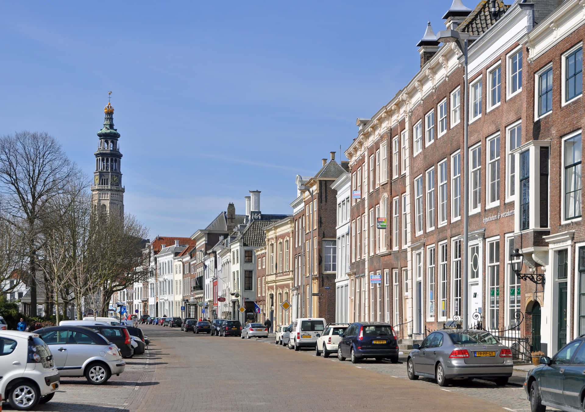 Paysage Urbain Historique De Middelburg Avec Tour Fond d'écran