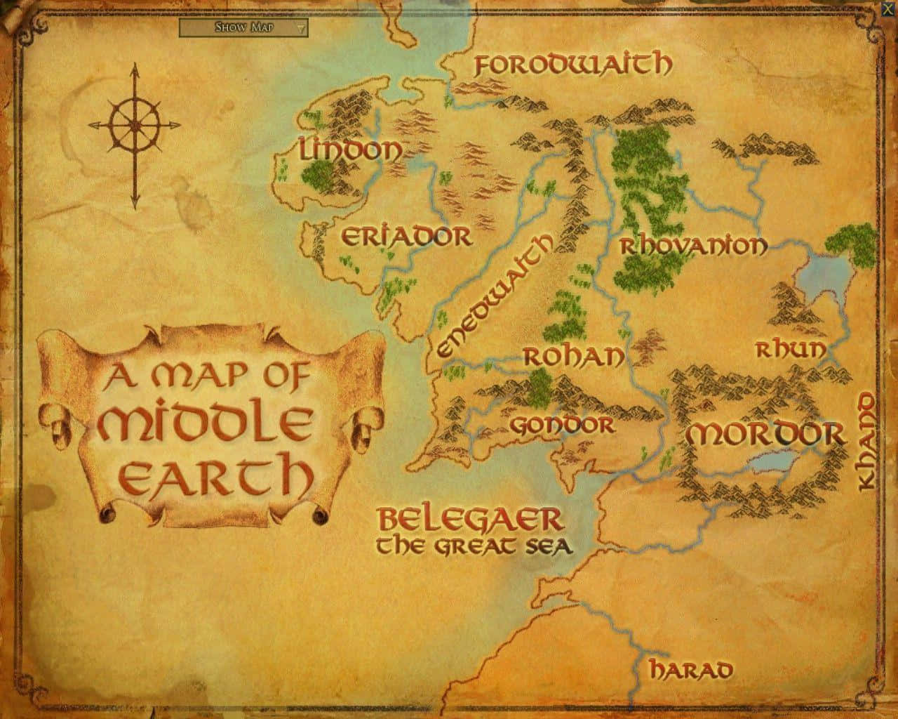 Download A Map Of Middle Earth Wallpaper 