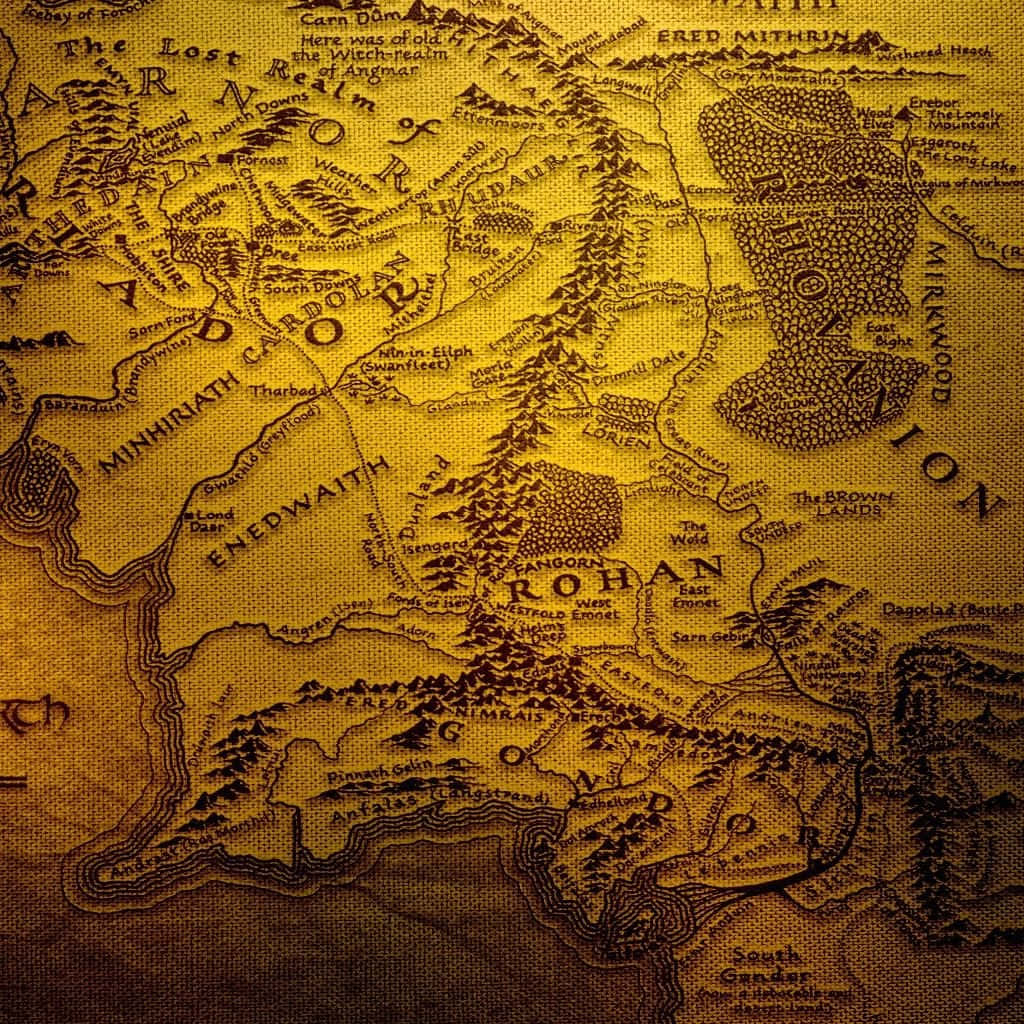 Middle Earth Zoomed In Map Wallpaper