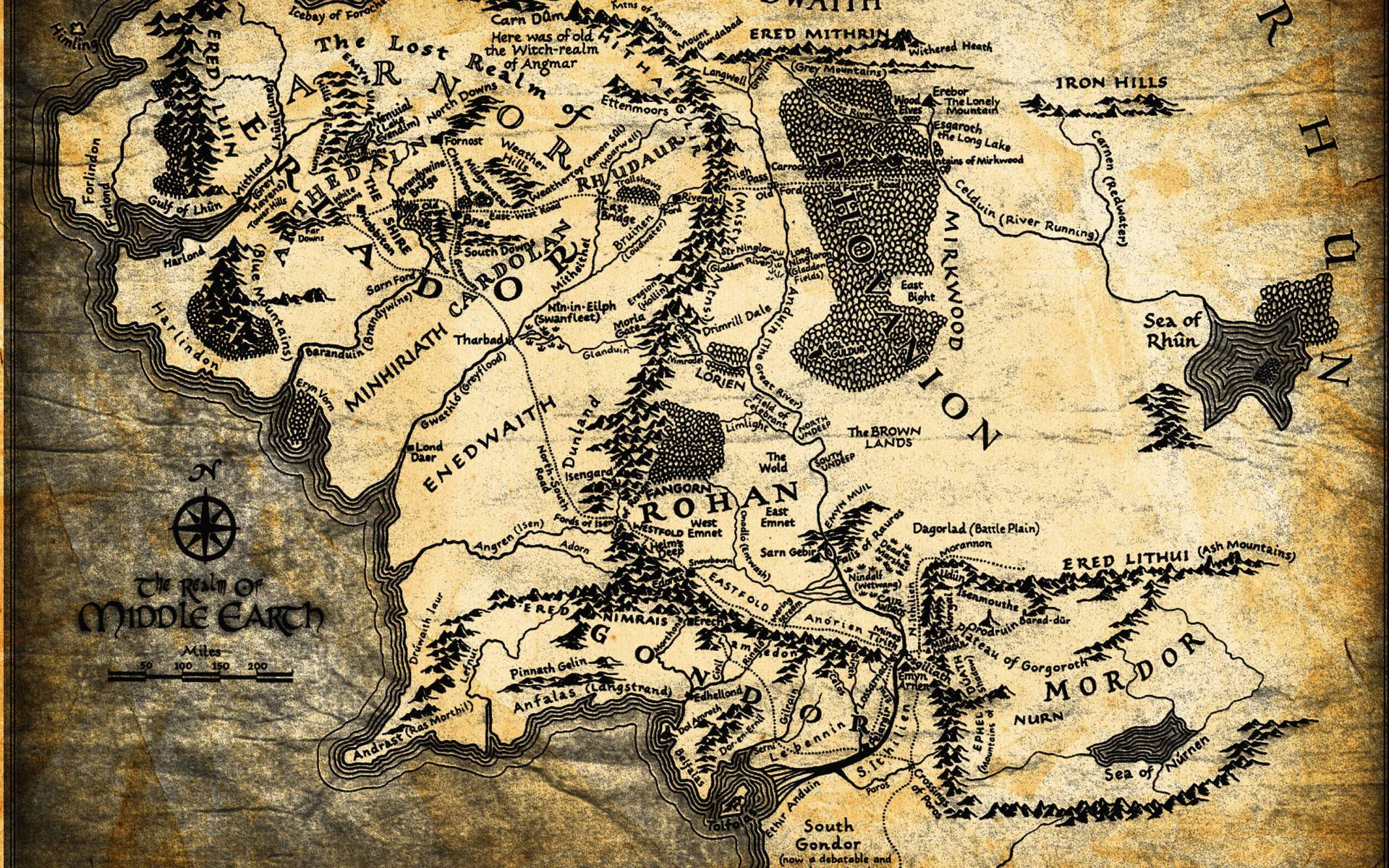 Middle Earth Map Lotr