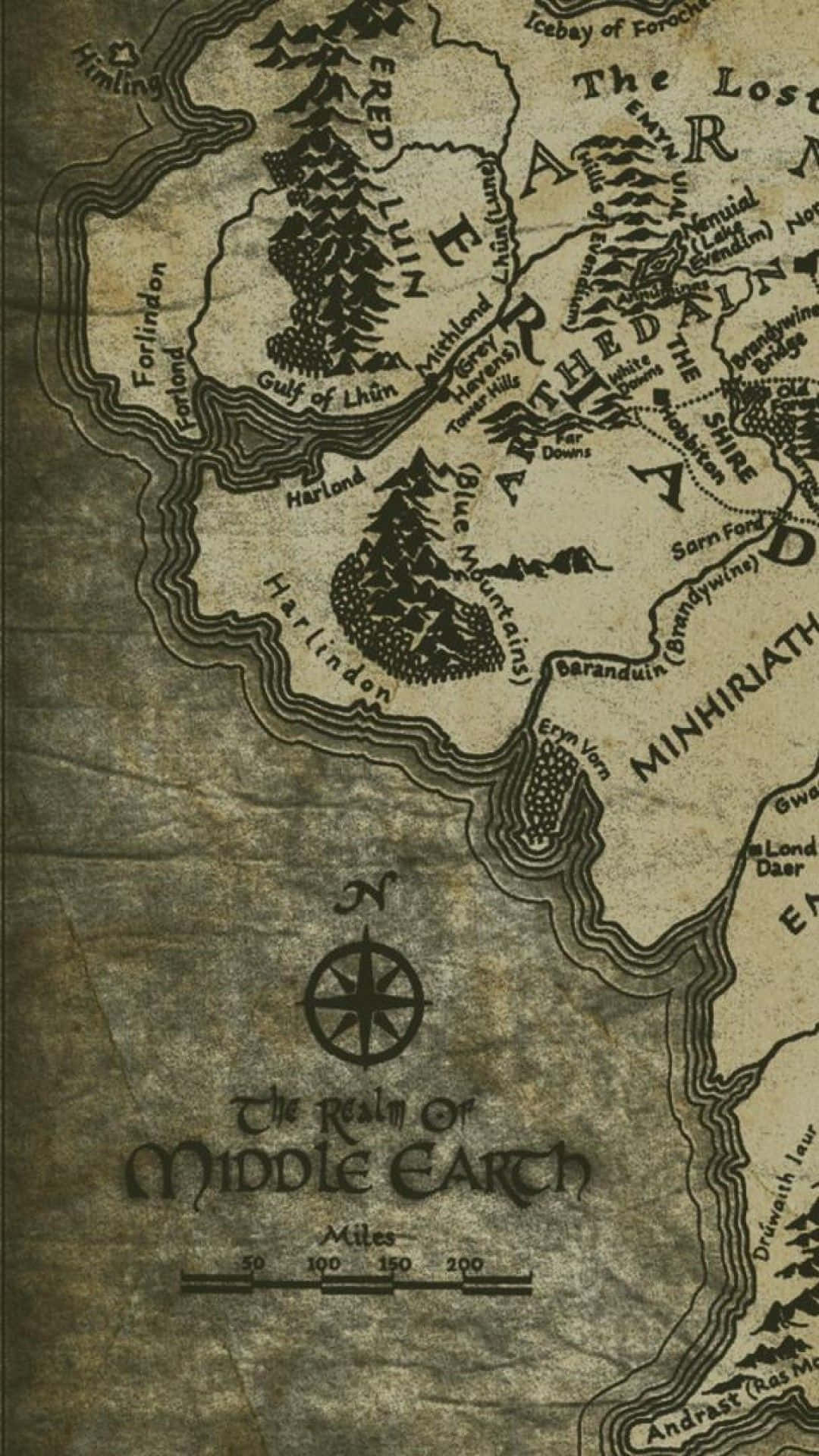 Middle Earth Seaside Map Wallpaper