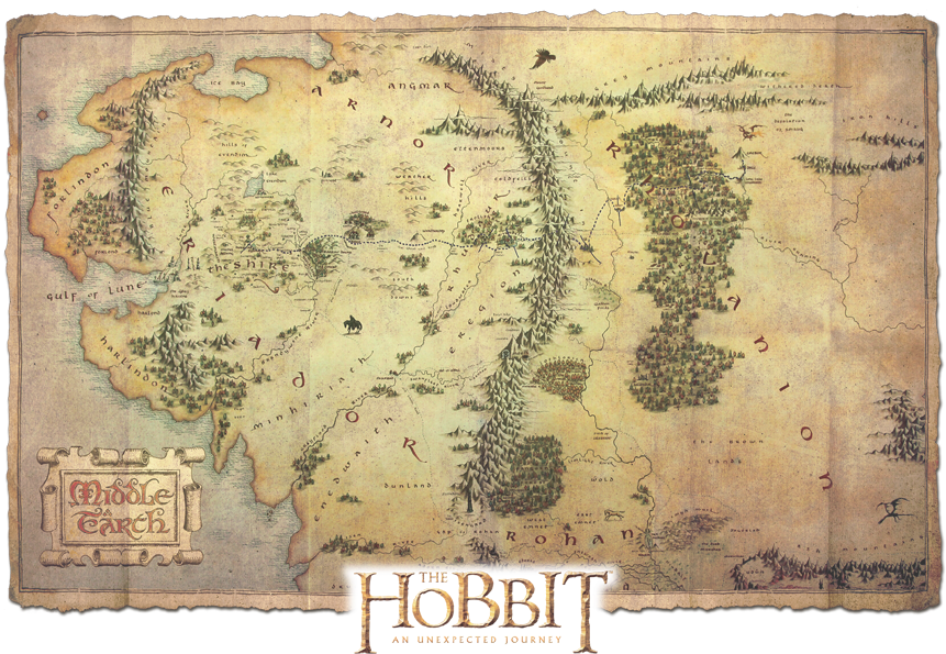 Middle Earth Map The Hobbit Journey PNG