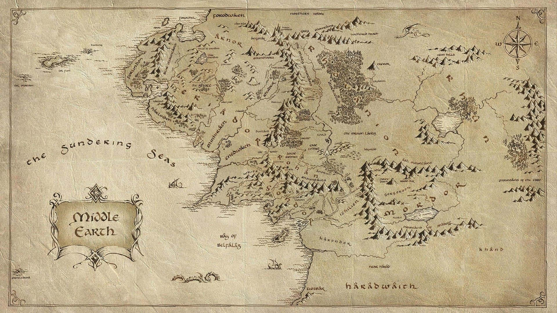 Middle Earth Map Wallpaper