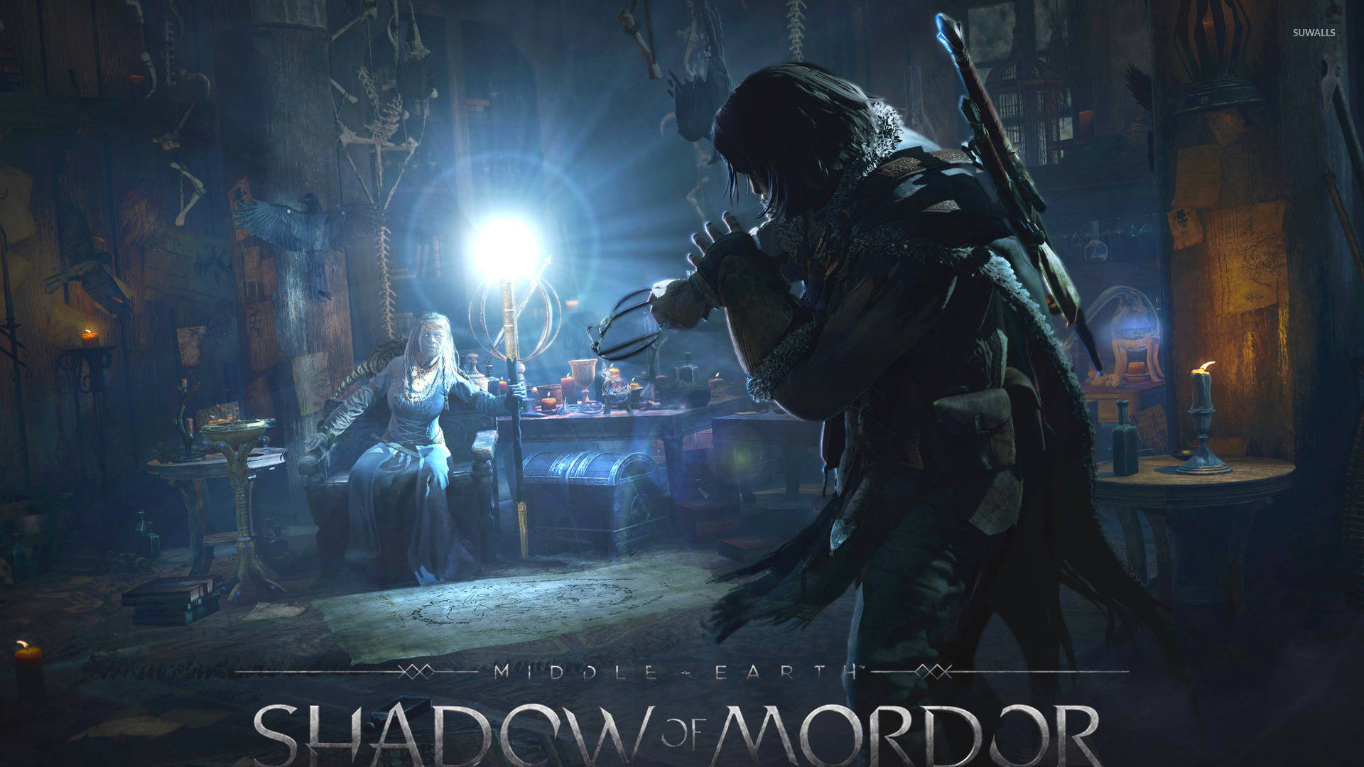 "Experience a world of ashen shadows and epic fights in Middle Earth: Shadow of Mordor" Wallpaper