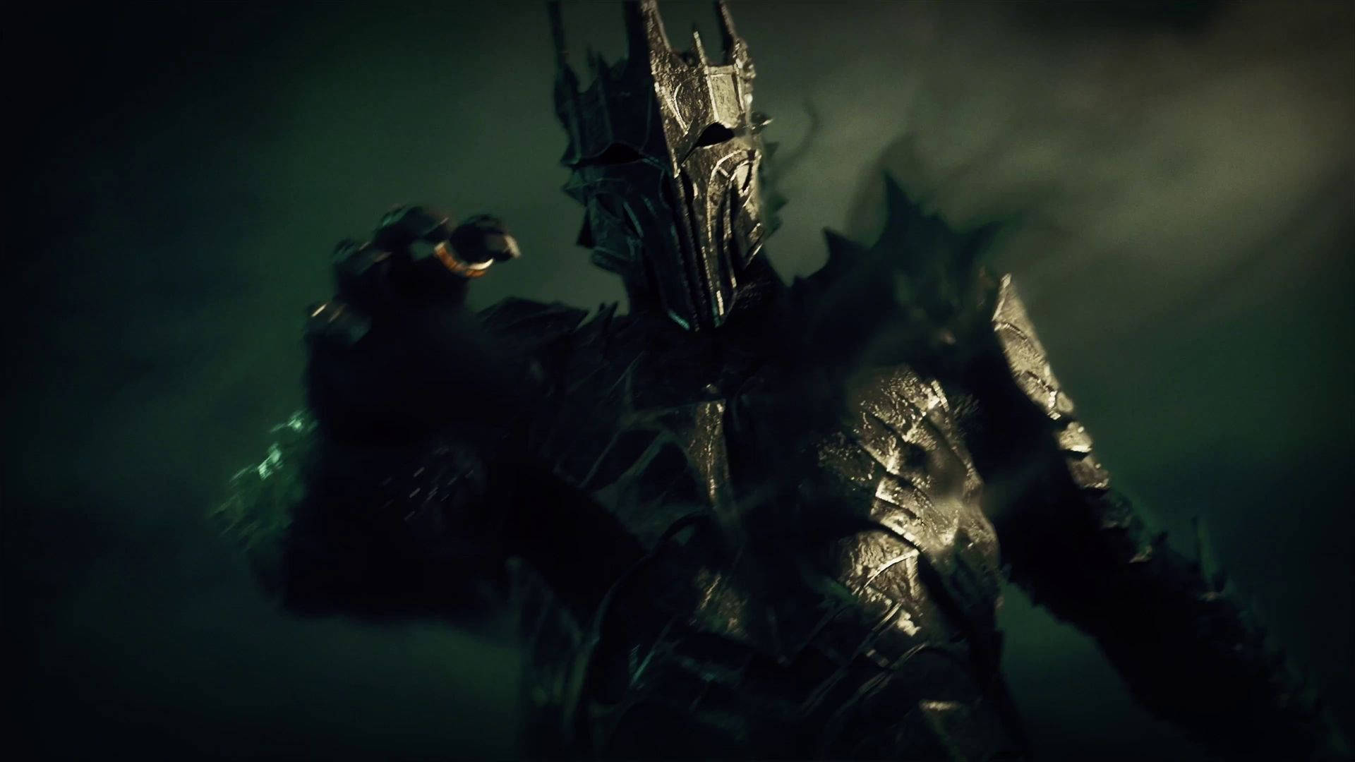 A Dark Knight In Armor Is Standing In The Dark Wallpaper