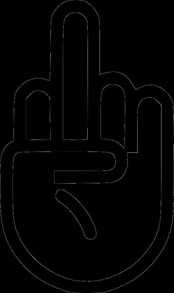 Middle Finger Outline Graphic PNG