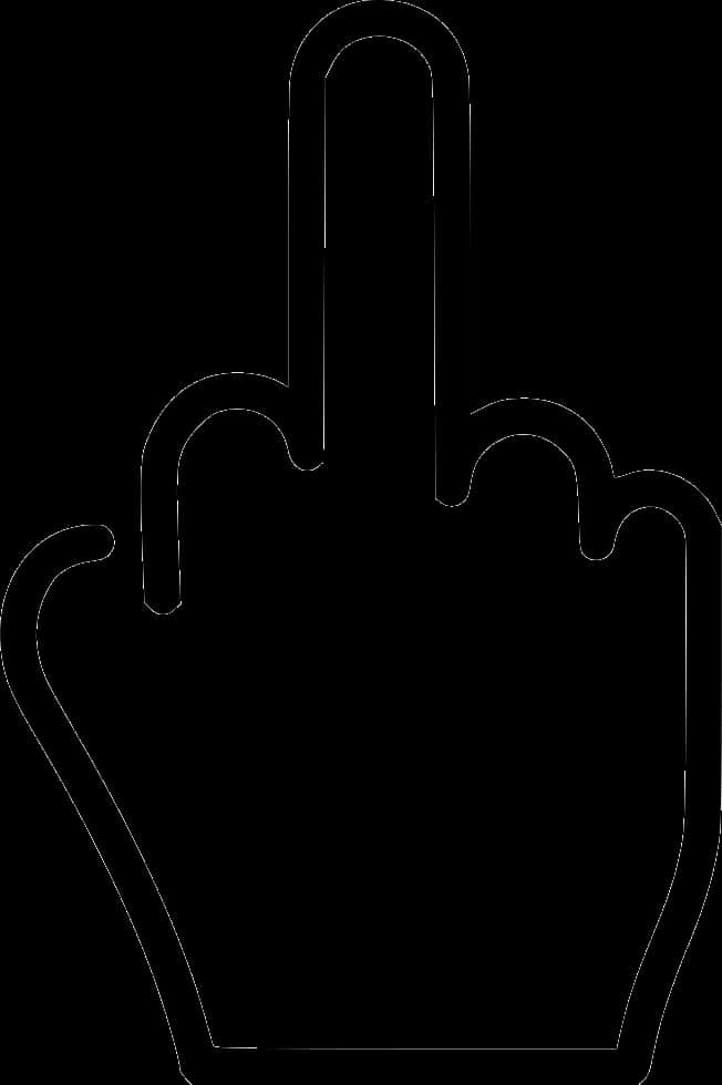 Middle Finger Outline Graphic PNG