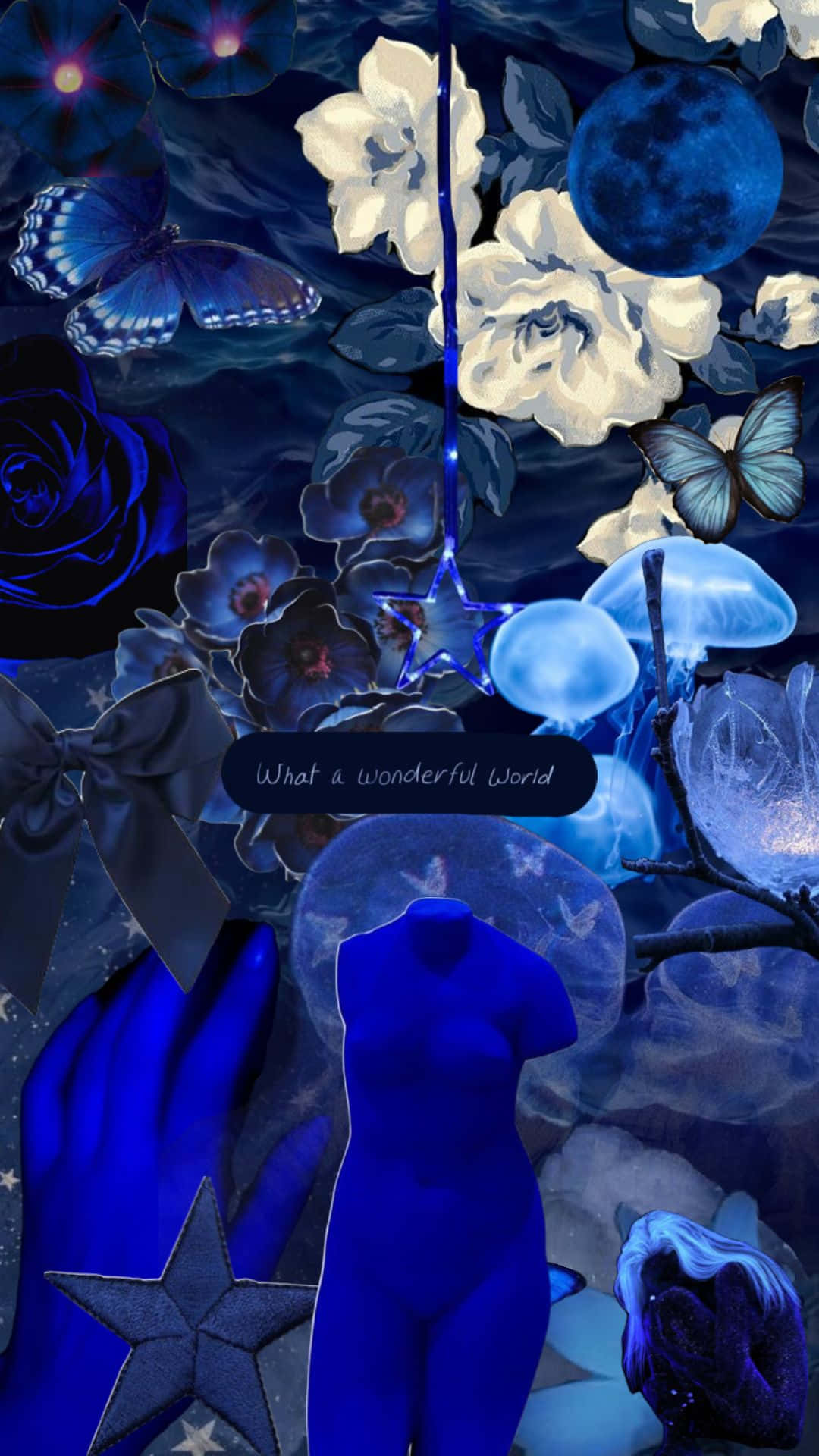 Midnight_ Blue_ Collage_ Aesthetic Wallpaper