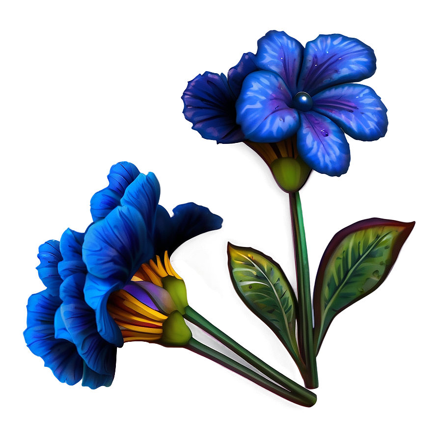 Midnight Blue Flowers Png 04292024 PNG