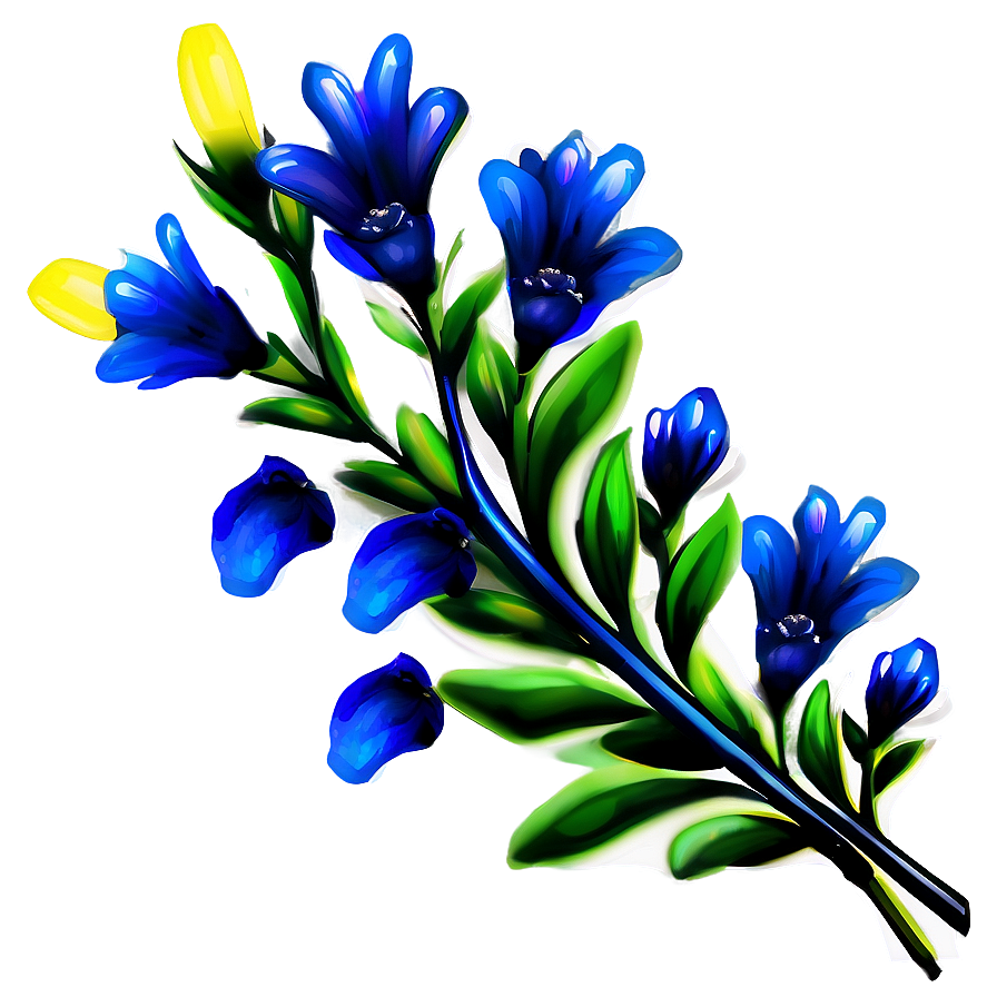 Midnight Blue Flowers Png 04292024 PNG