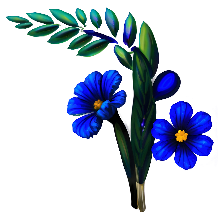 Midnight Blue Flowers Png 74 PNG