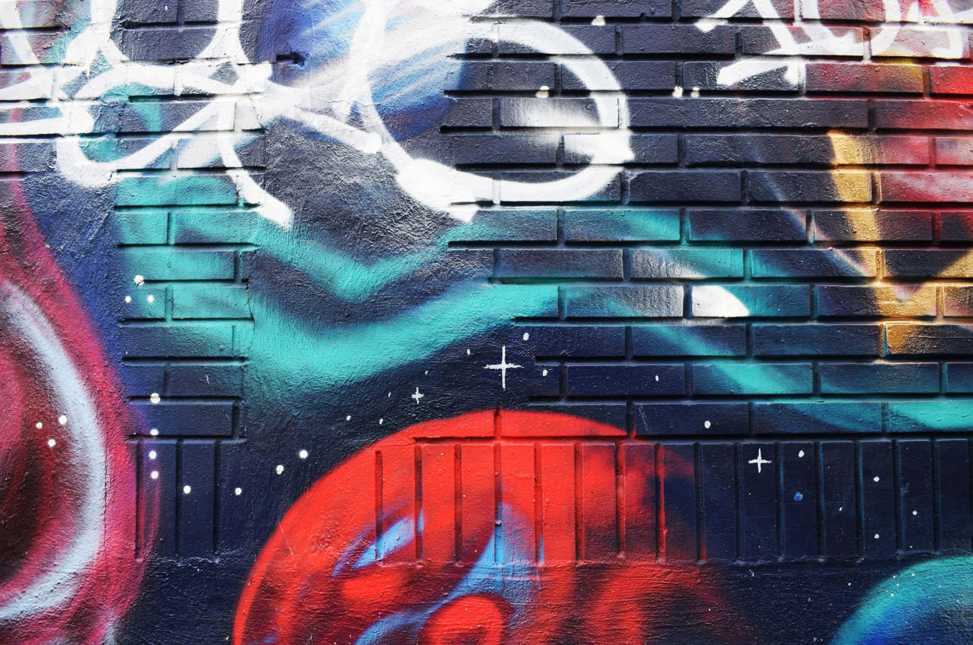 Midnight Blue Graffiti Wall Wallpaper