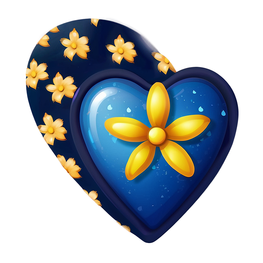 Midnight Blue Heart Emoji Png 06272024 PNG
