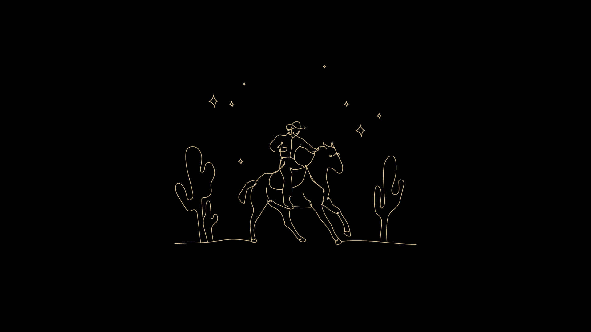 Midnight Cowboy Silhouette Art Wallpaper