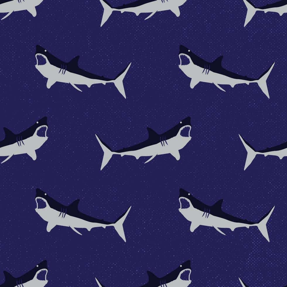 Midnight Shark Pattern Wallpaper