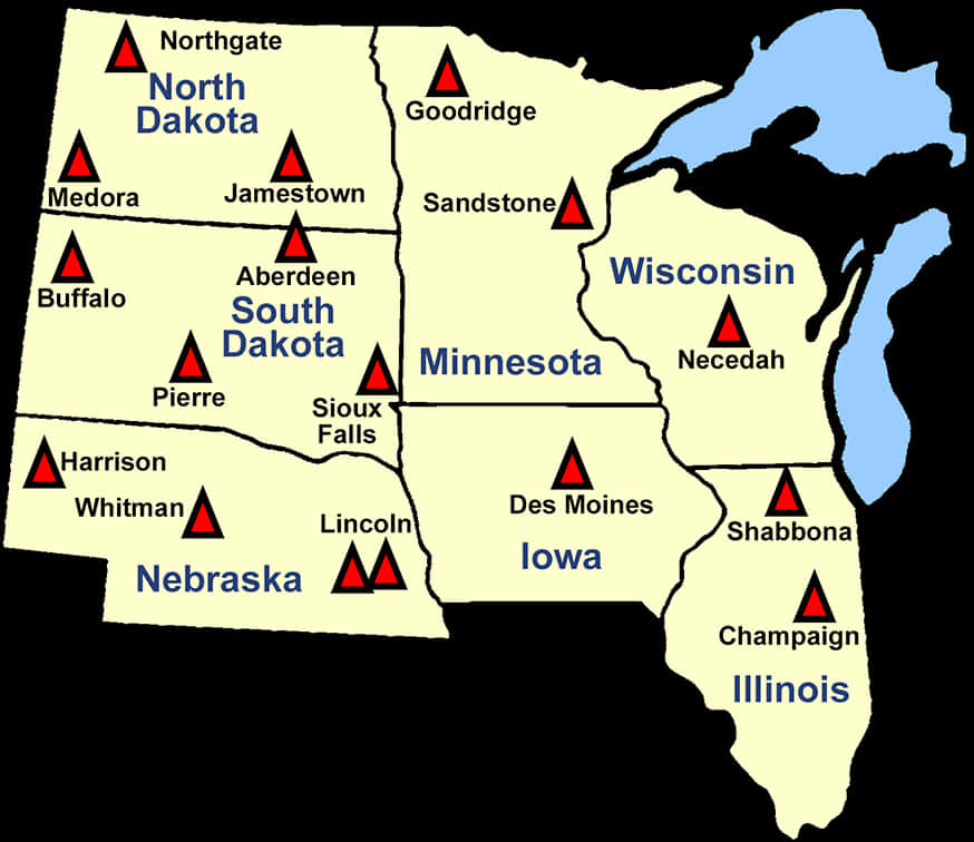 Midwestern U S Alert Zones Map PNG