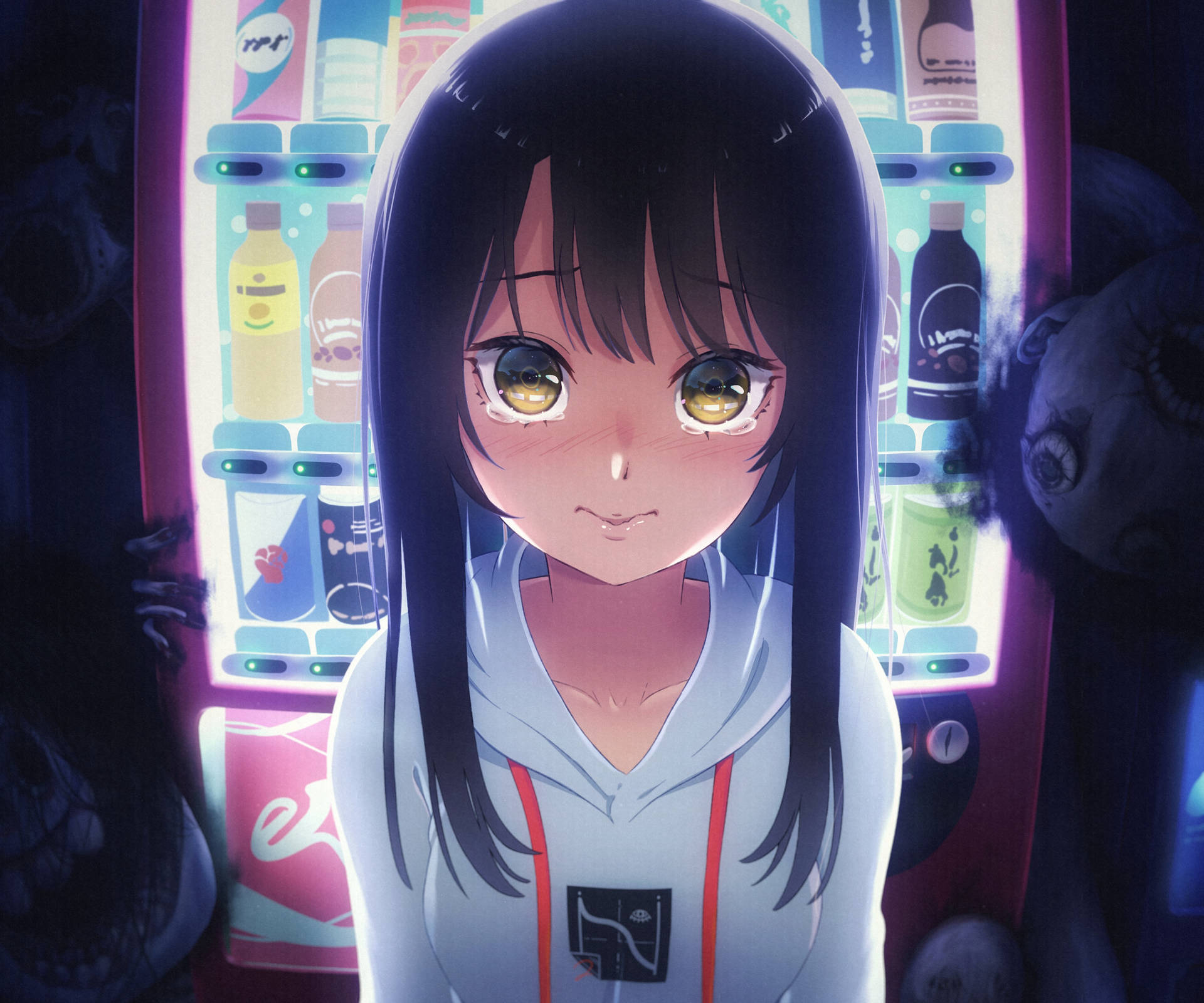 Mierukochan Miko Vending Machine Fondo de pantalla