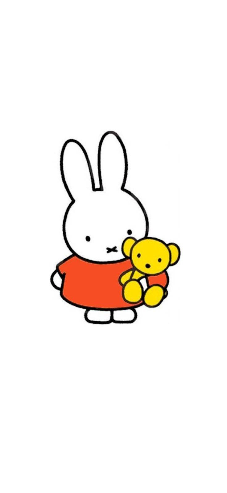 Miffy And Yellow Teddy Bear Wallpaper