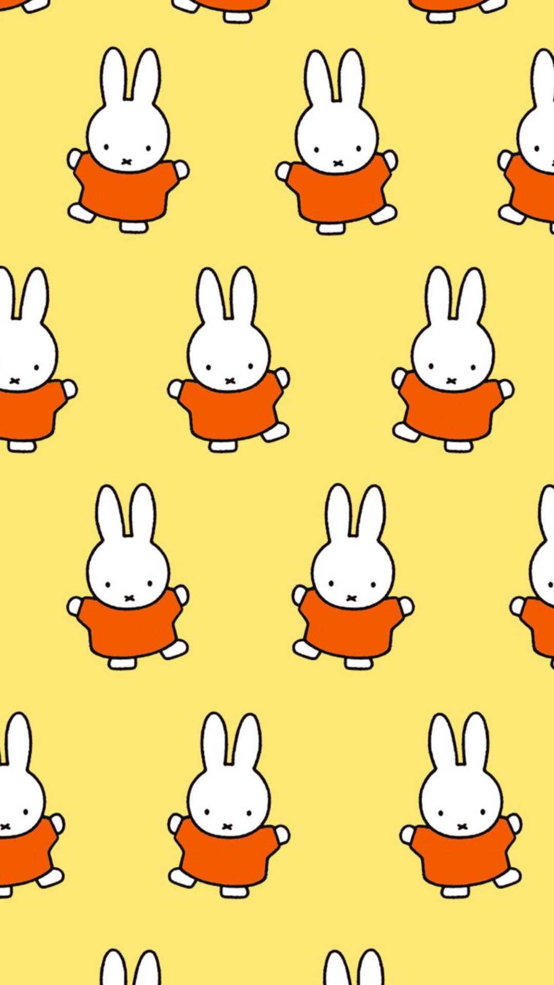 Miffy In Orange Pattern Background