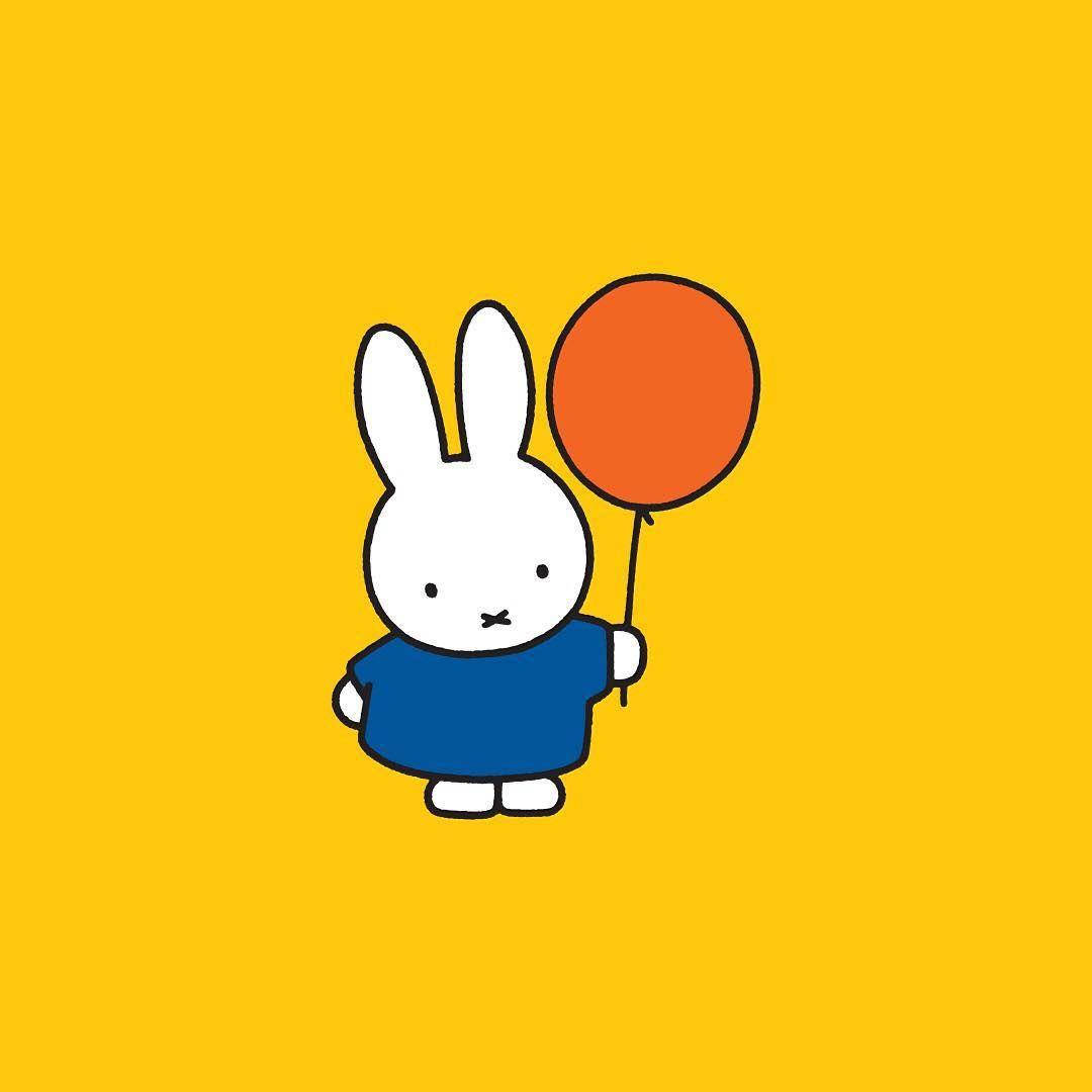 Miffy With Orange Balloon Background