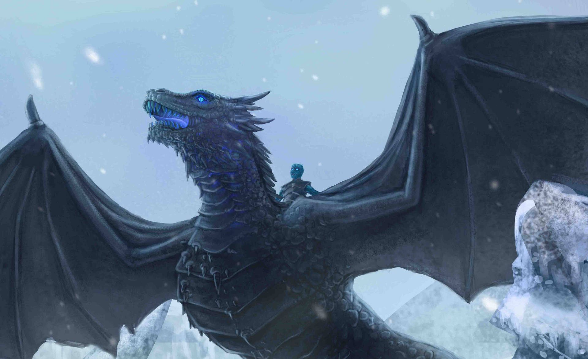 Mighty Ice Dragon Wallpaper