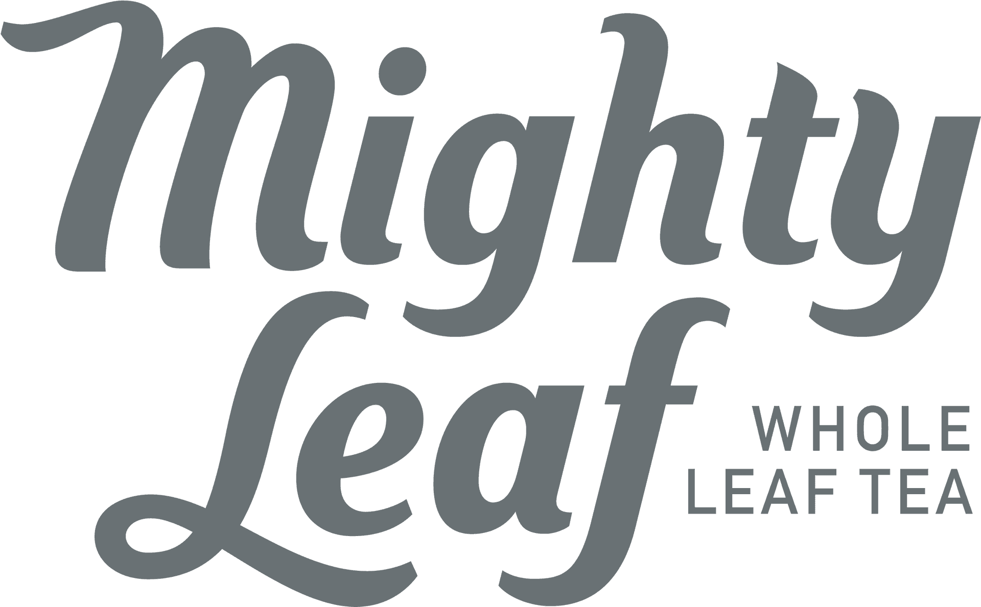 Mighty Leaf Tea Logo_ Blue Background PNG